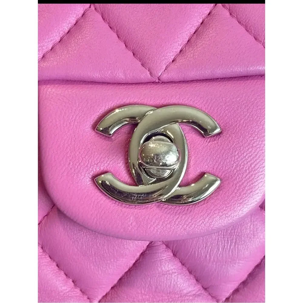 Chanel Pink Quilted Lambskin Classic Flap Bag vintage pink magenta